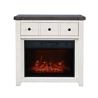 Jofran Madison County Vintage White Fireplace