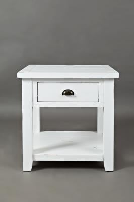 Jofran Artisans Craft Weathered White End Table