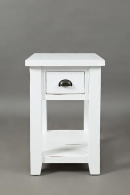 Jofran Artisans Craft Weathered White Chairside Table