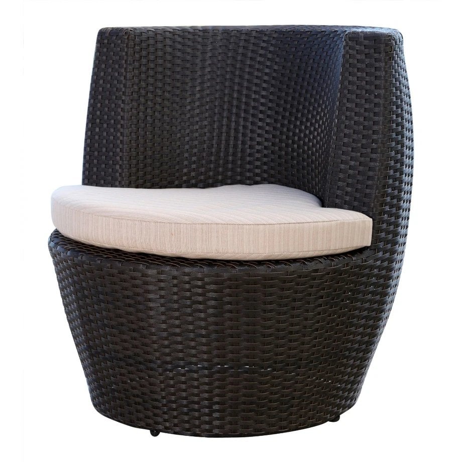Newport Espresso Brown Outdoor Wicker Bistro Chair