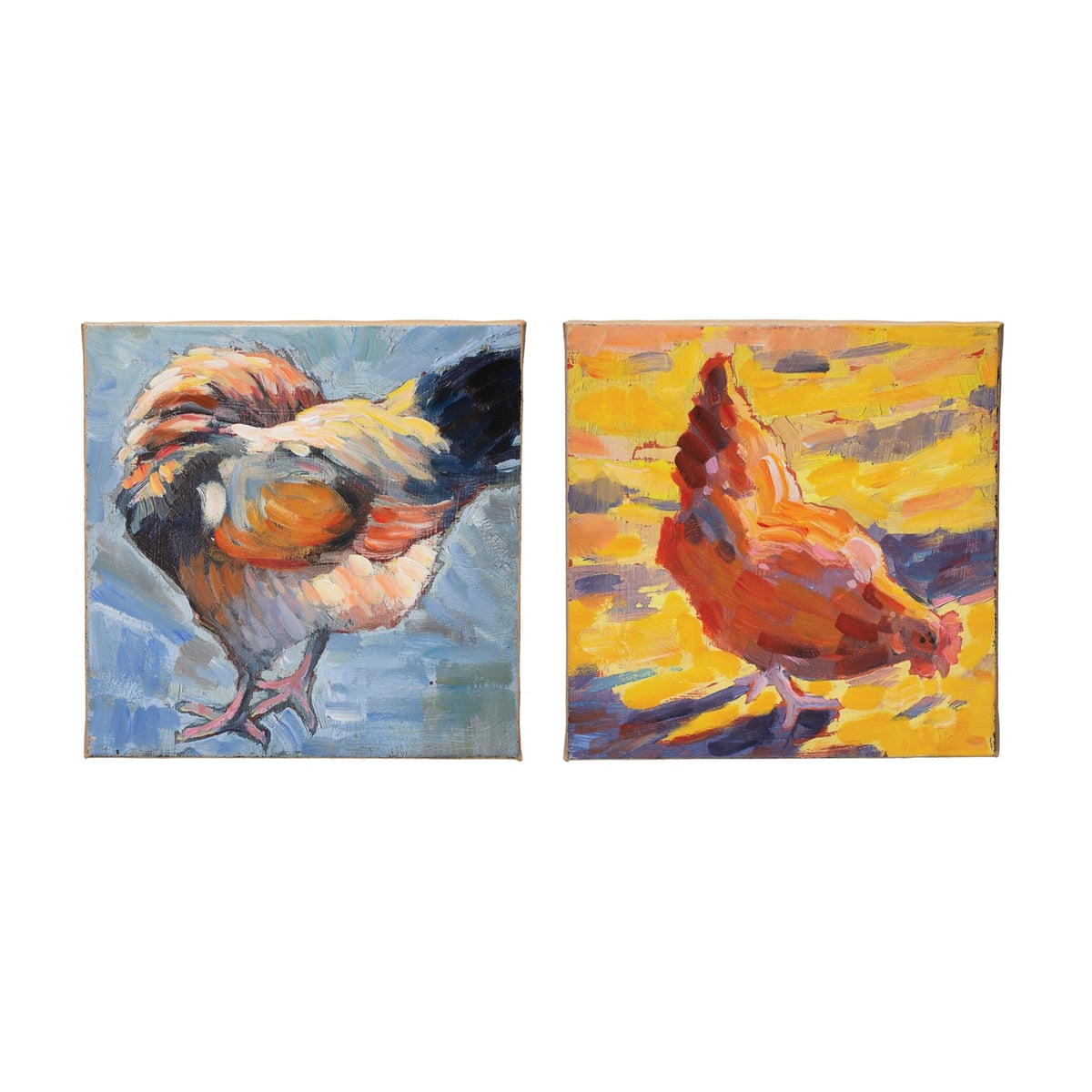 Creative Coop Chicken canvas Wall Art