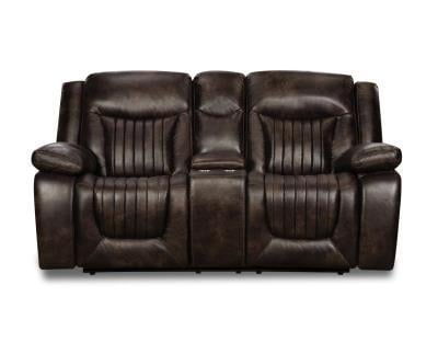 Waylon Espresso Reclining Loveseat Genuine Leather