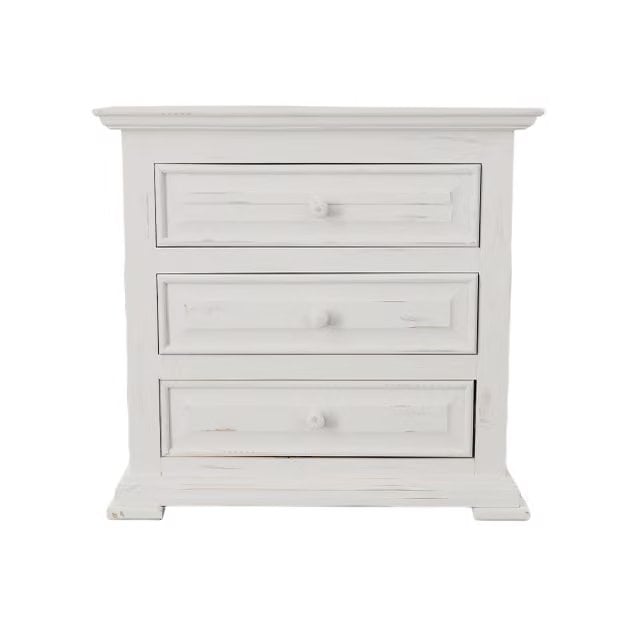 Vintage Furniture Chalet Nightstand Nero White 3 Drawer