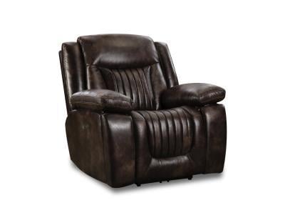 Corinthian Waylon Espresso Power Recliner Genuine Leather