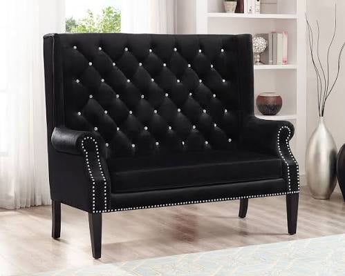 Crown Mark Odina: High Black Loveseat