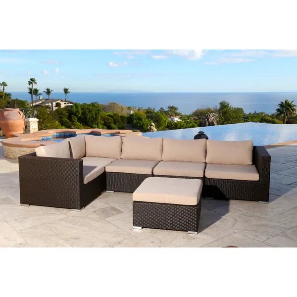 Abbyson Home Newport Espresso Brown Corner Outdoor