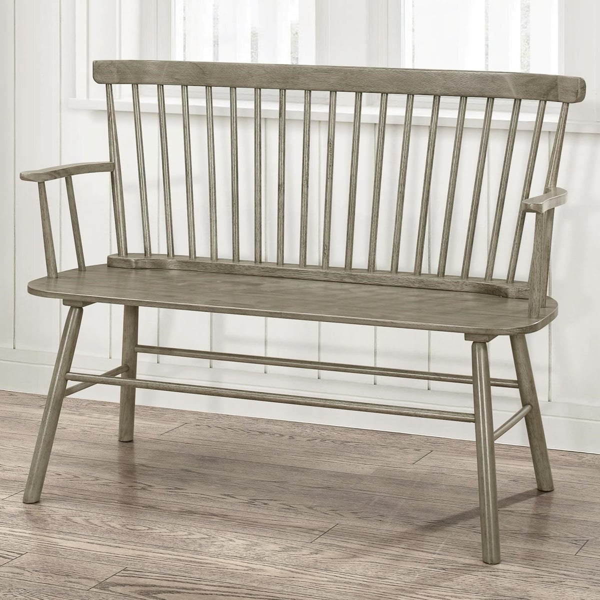 Crown Mark Jerimiah: Spindleback Grey Dining Bench