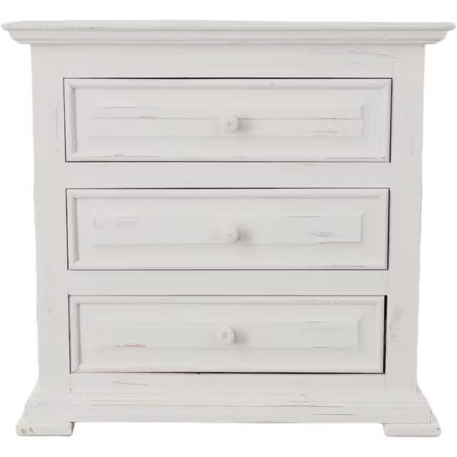 Vintage Furniture Chalet: Nero White 3 Drawer Nightstand