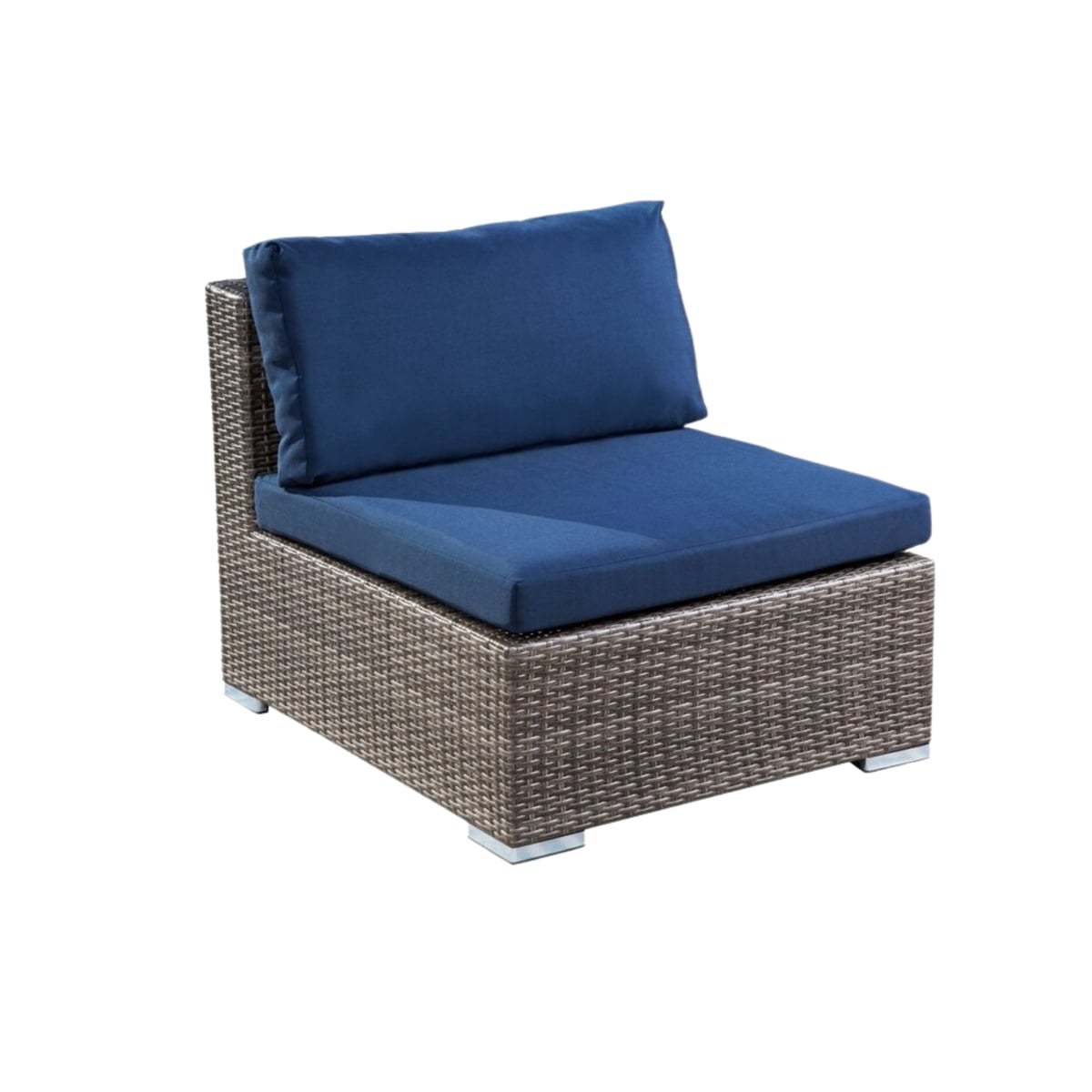 Abbyson Home Newport Outdoor Grey/Navy Armless Chair