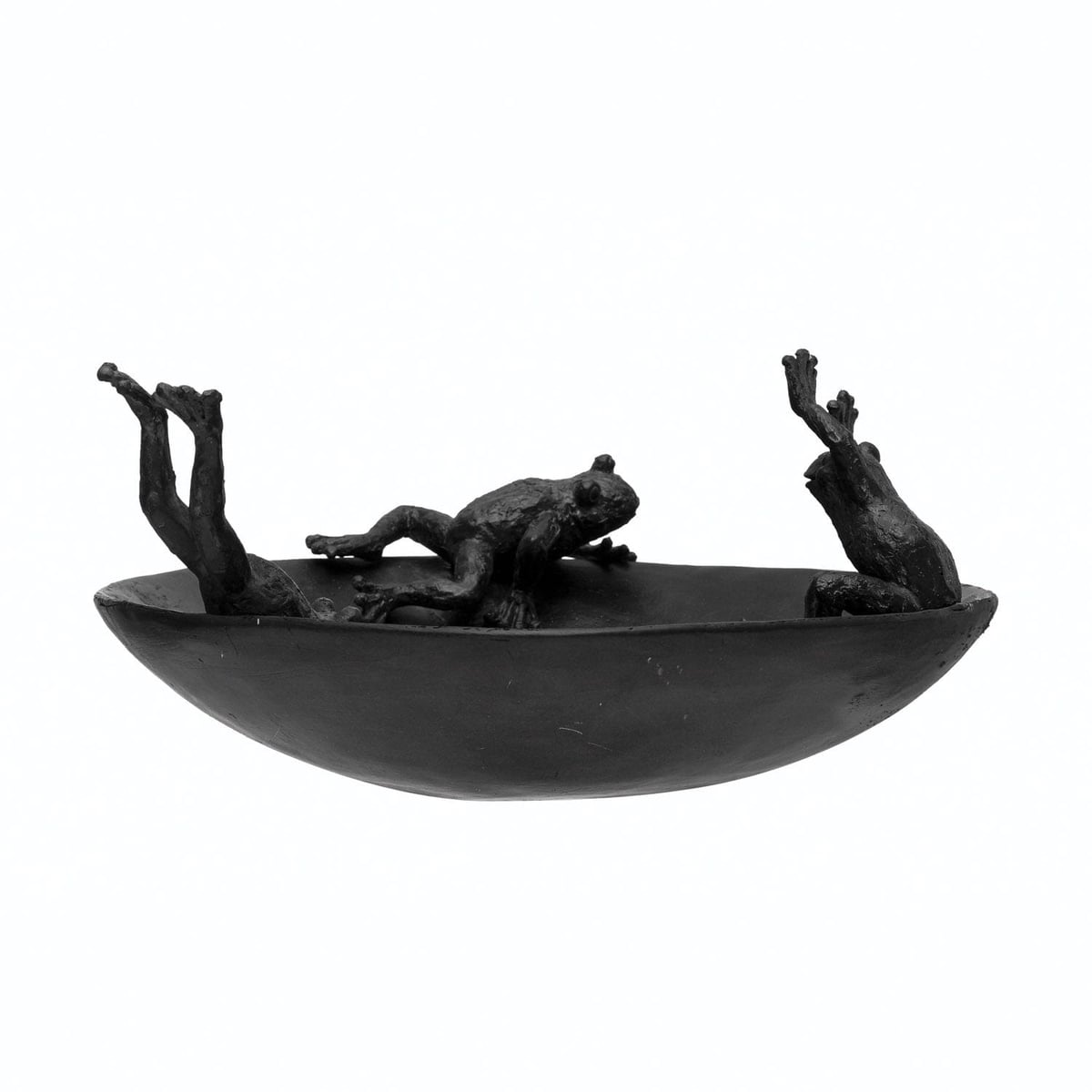 Creative Coop Frog resin bird bath