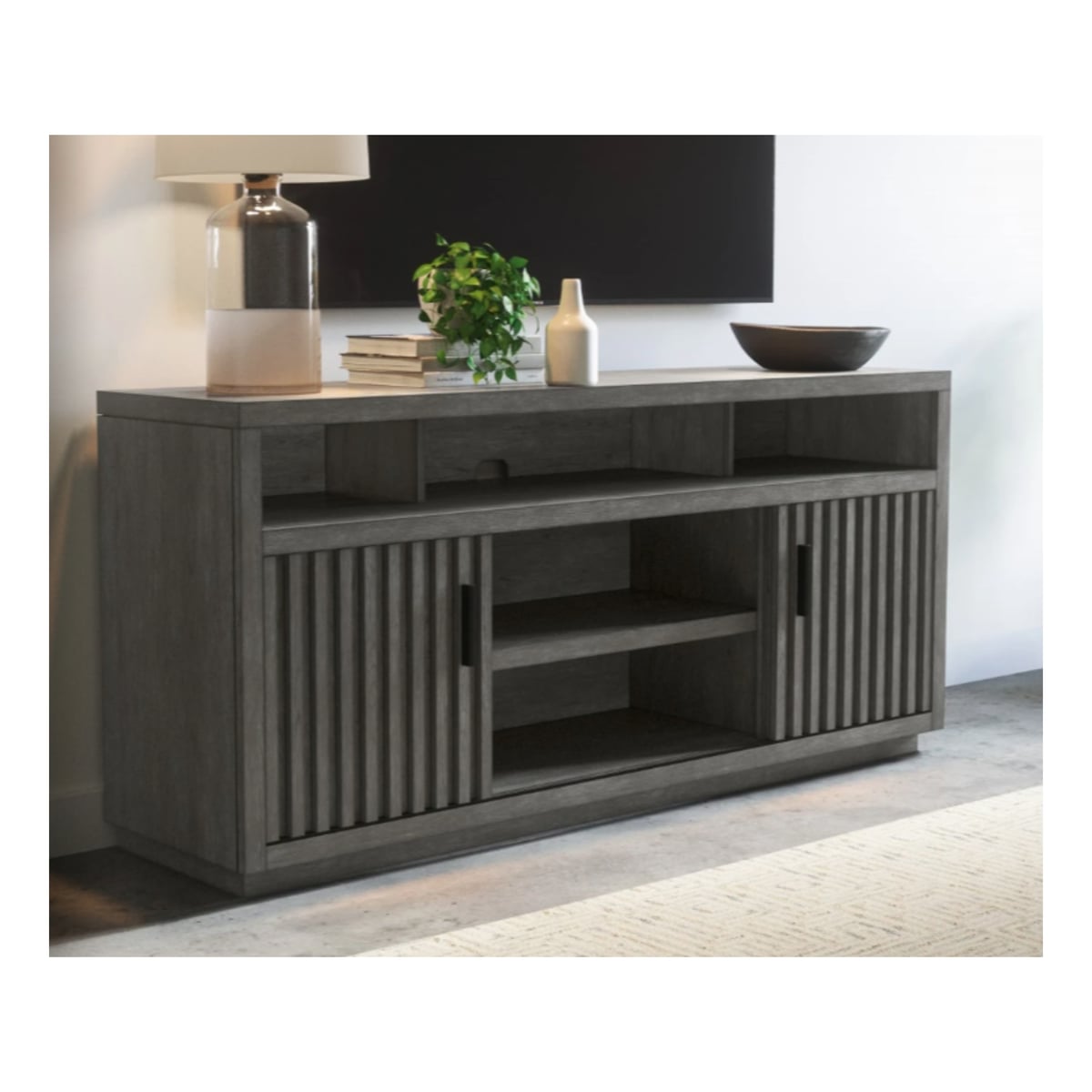 Whalen Logan 64" Smoke Grey Console