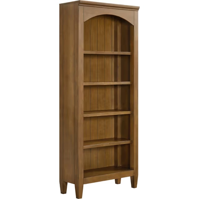 Elements International Portico Brown Oak Bookcase