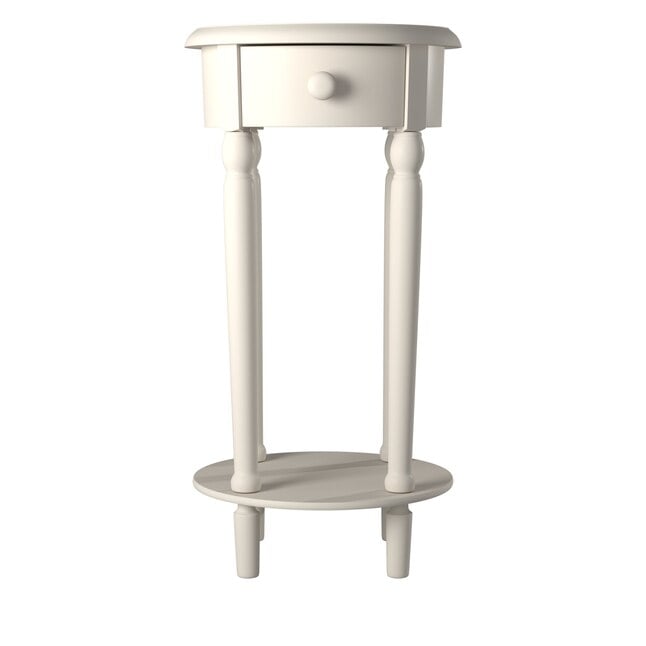 Elements International Nico White Side Table