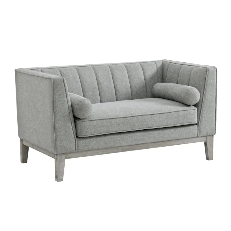 Elements International Cannes Mckinney Charcoal Loveseat