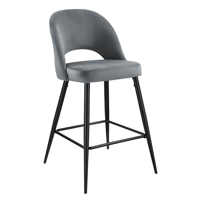Elements International Kendall Gunmetal Bar Stool