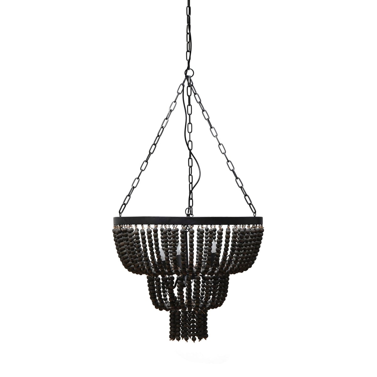 Creative Coop Large Beaded Black Chandelier