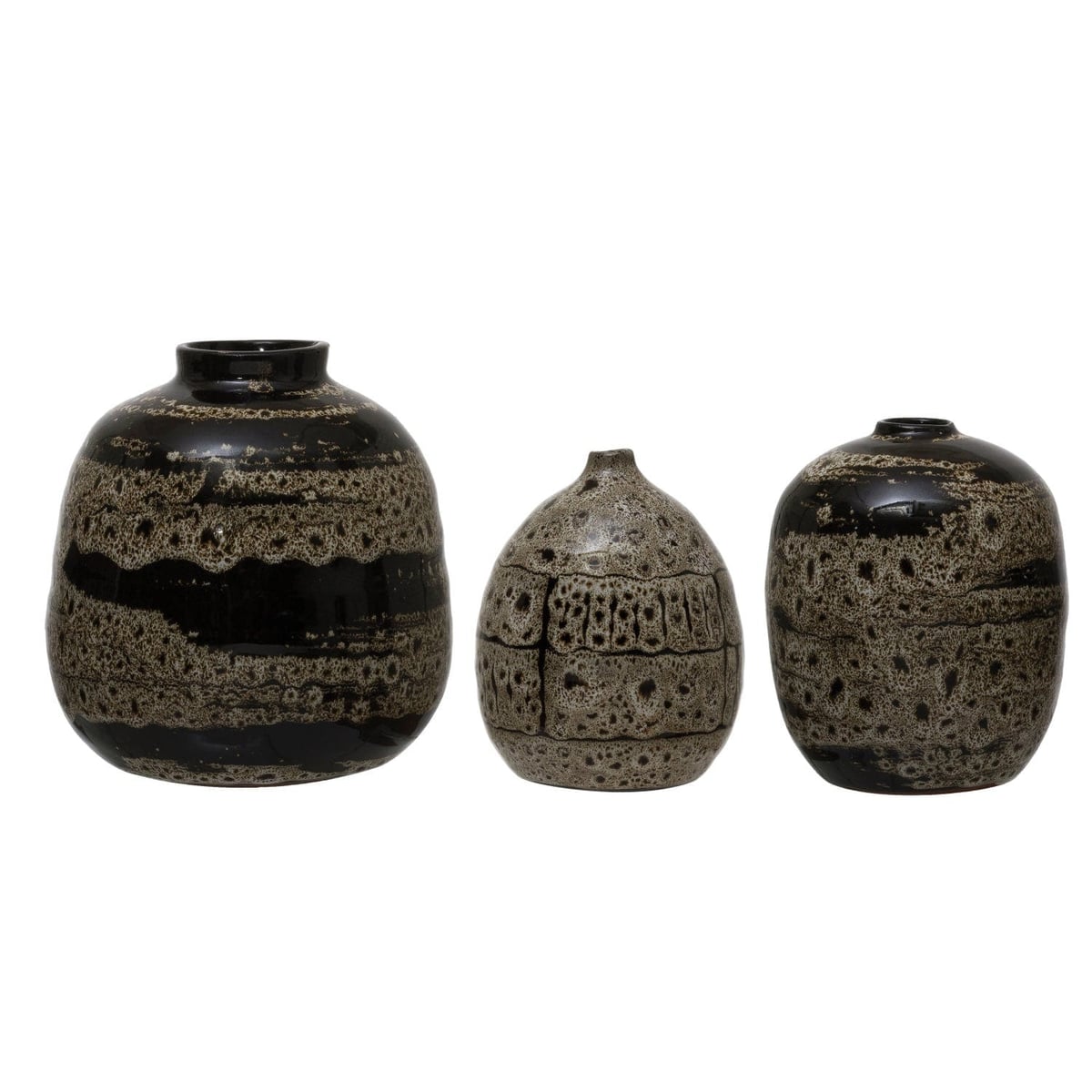 Creative Coop Black Terracotta Vase Candle Holder
