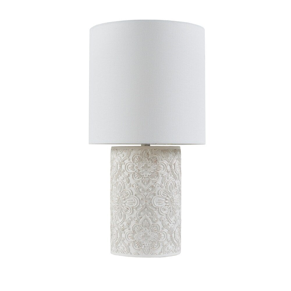 Olliix Ashbourne Embossed Floral Resin Table Lamp