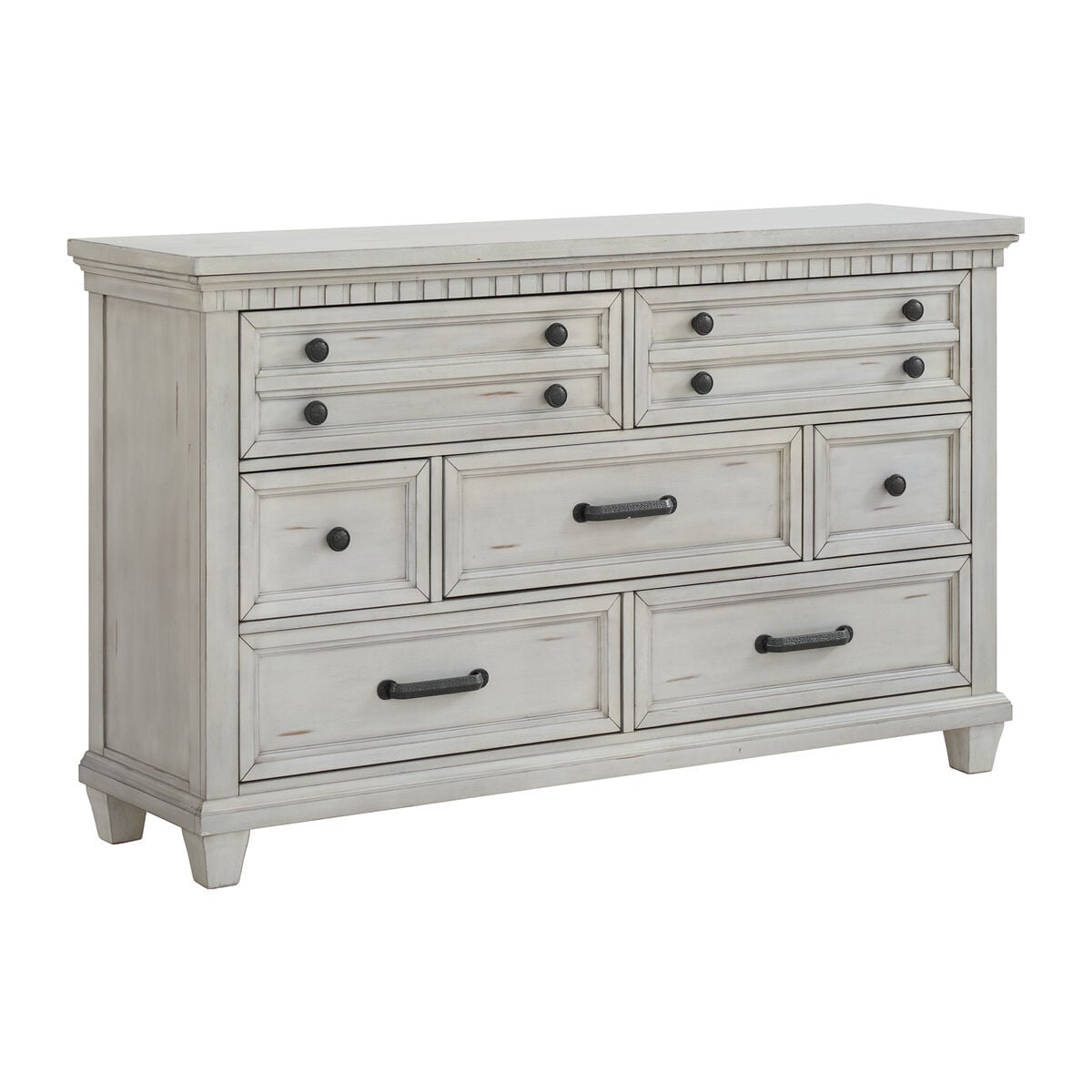 Elements International McCoy Antique White Dresser