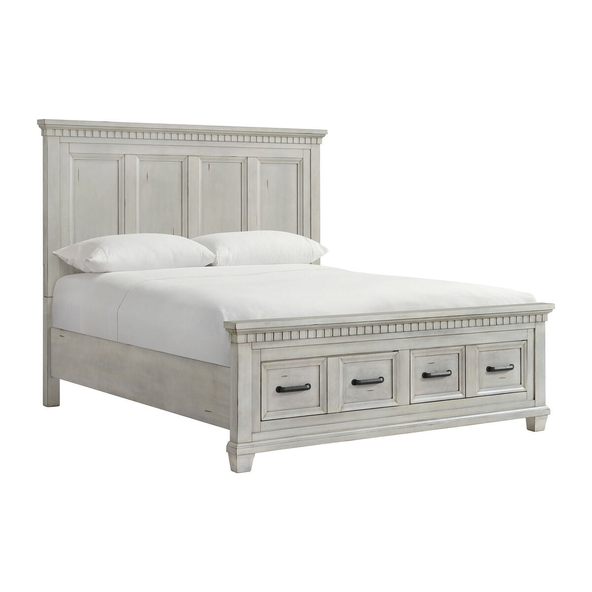 Elements International McCoy Antique White Bed