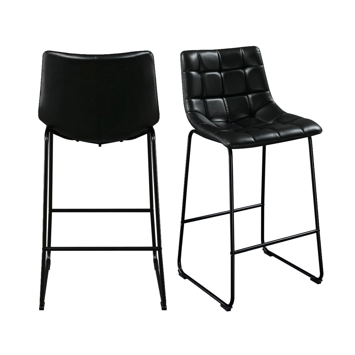 Elements International Seth Black Bar Stool