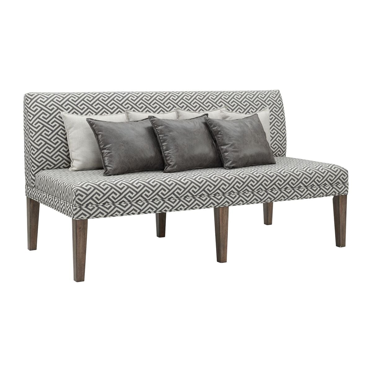 Elements International Gramercy Walnut and Charcoal Bench