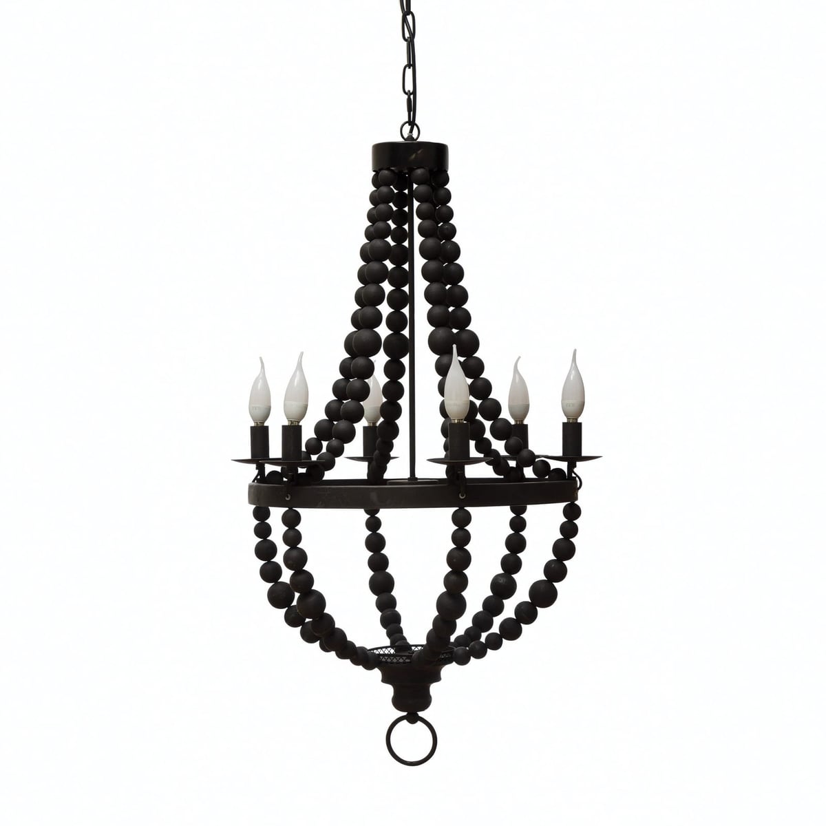 Creative Coop Black Beaded Chandelier