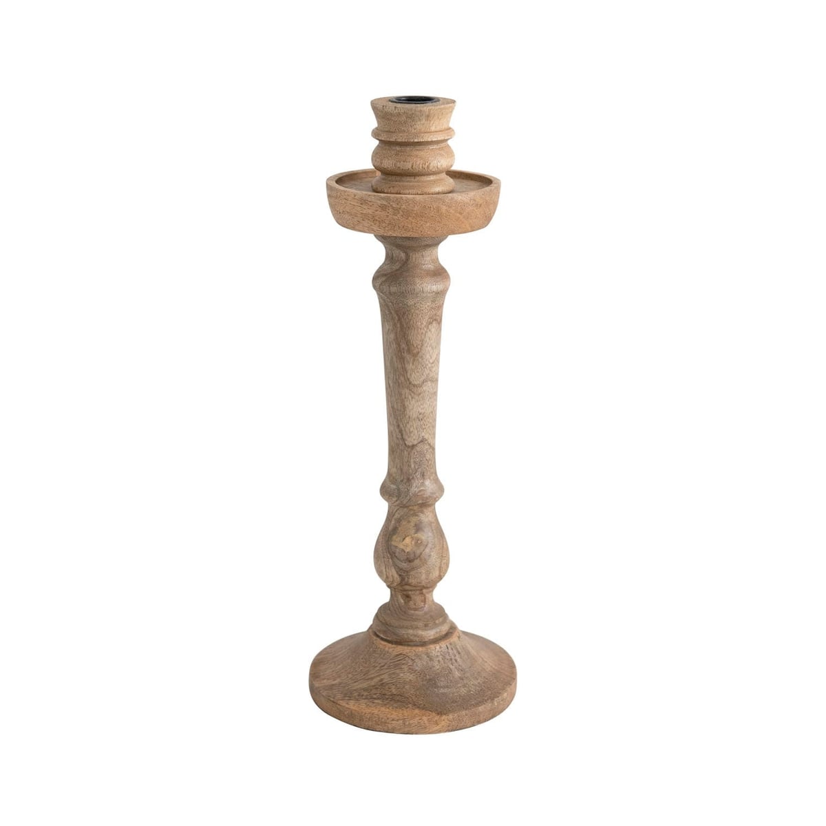 Creative Coop Hand Spun wooden Candlestick Candle Holder