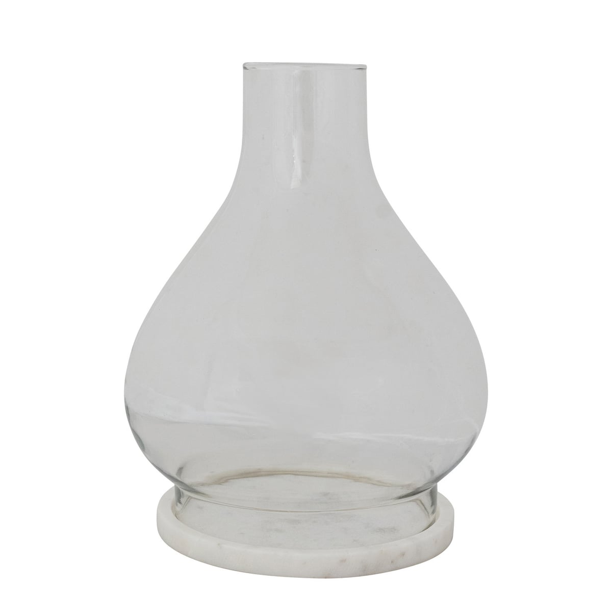Creative Coop Hurricane With Marble Base Candle Holder