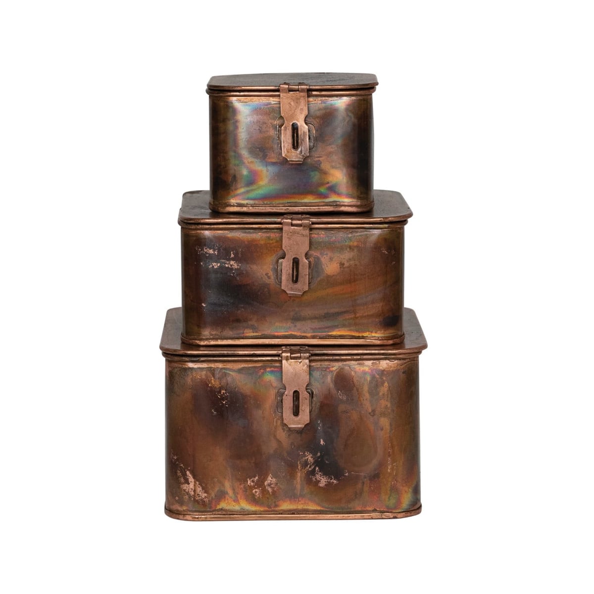 Creative Coop Stackable copper boxes Box