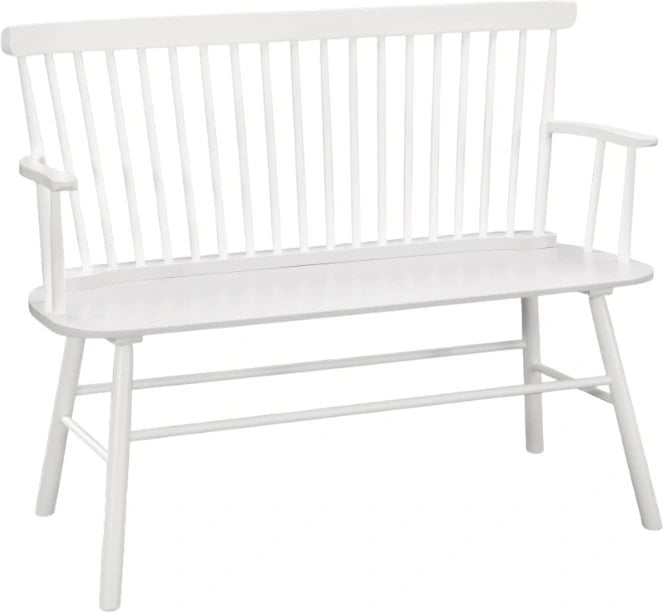 Crown Mark Jerimiah: Spindleback White Dining Bench