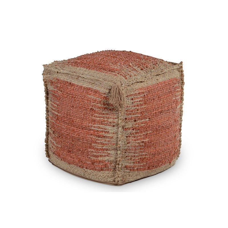 Steve Silver Jafar Square Handwoven Jute Pouf Ottoman