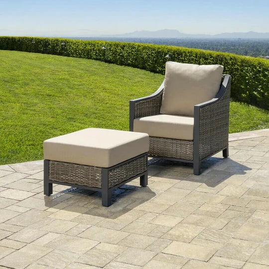 Abbyson Home Corbin Chair with Ottoman Accent