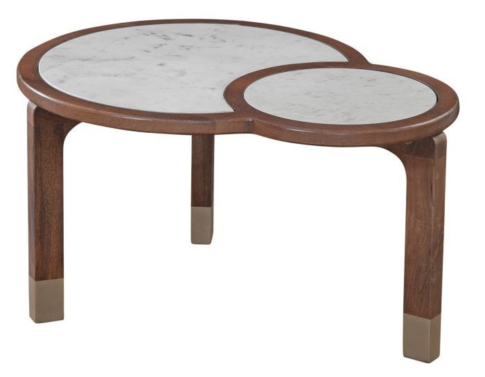 Steve Silver Oormi Round White Marble Cocktail Table