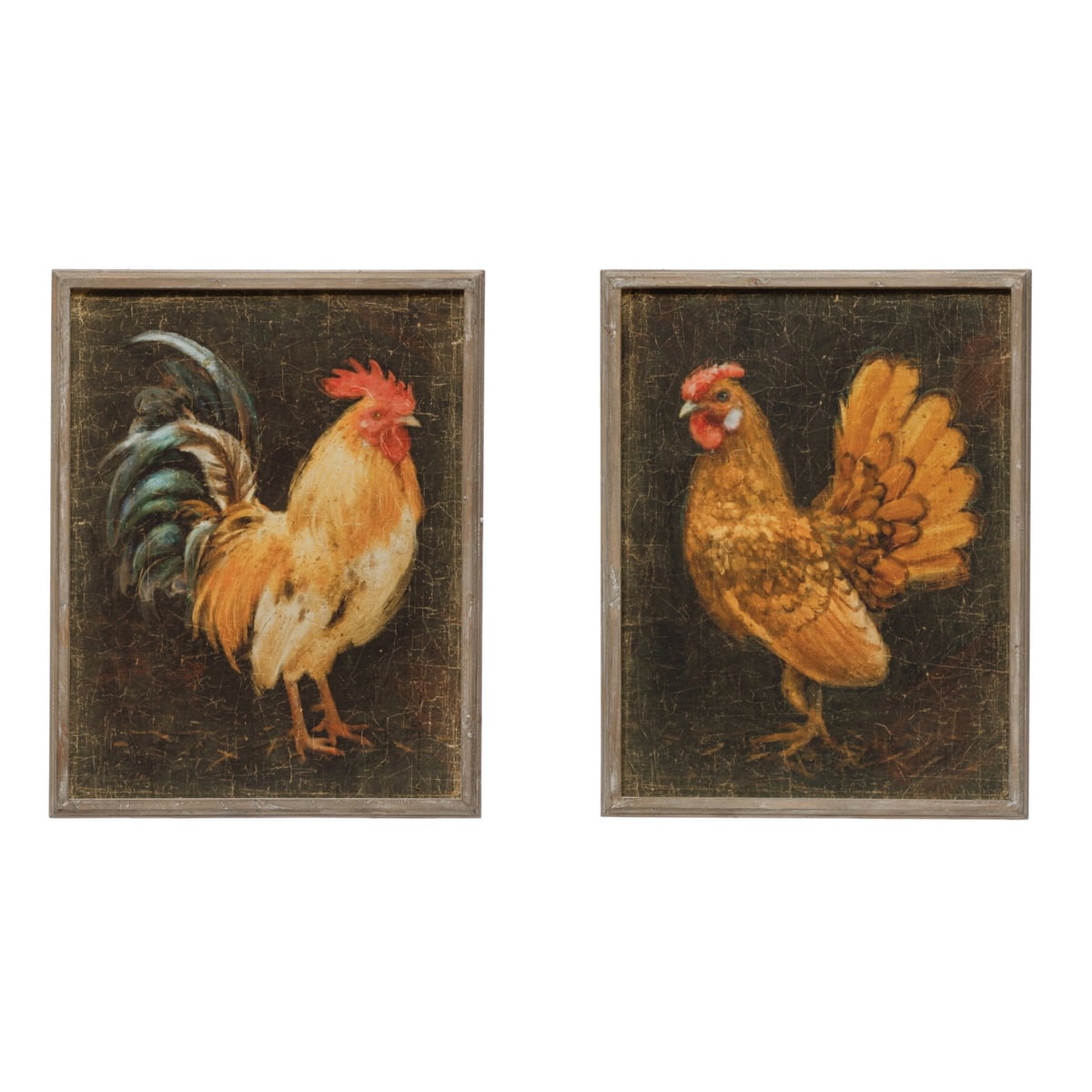 Creative Coop Chicken painting Wall Art