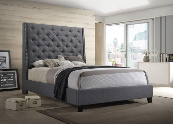 Crown Mark Chantilly Grey Bed