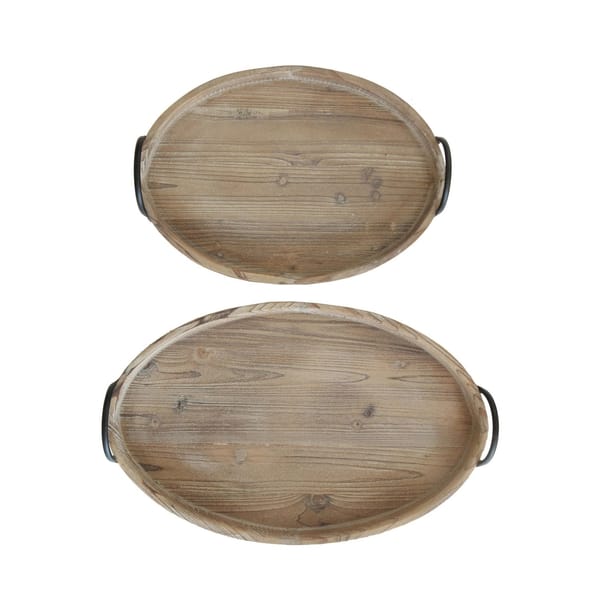 Wooden handled tray