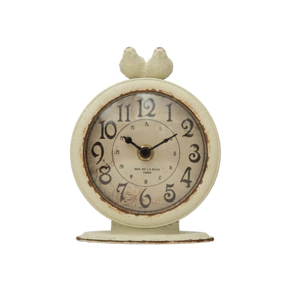 White Bird Mantle Clock