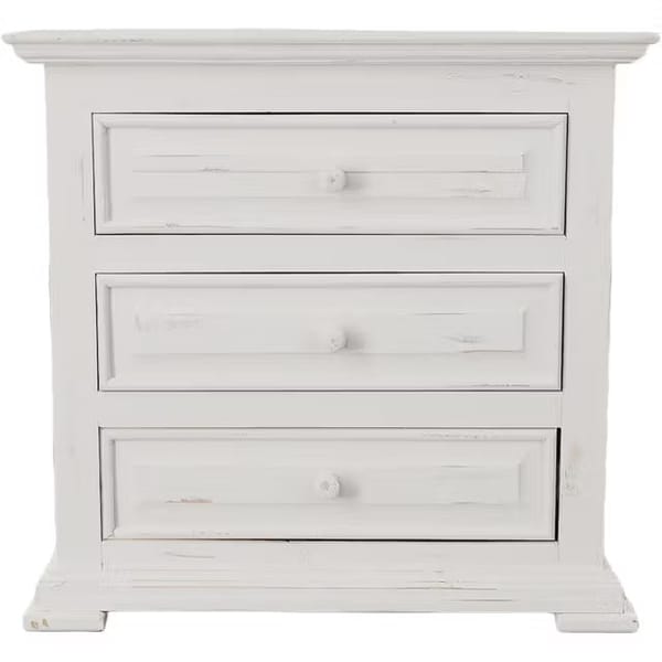 Chalet: Nero White — 3 Drawer Nightstand