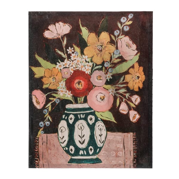 Black floral wall art