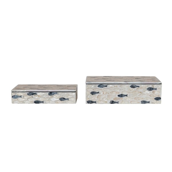 Set of 2 Capiz Fish Boxes