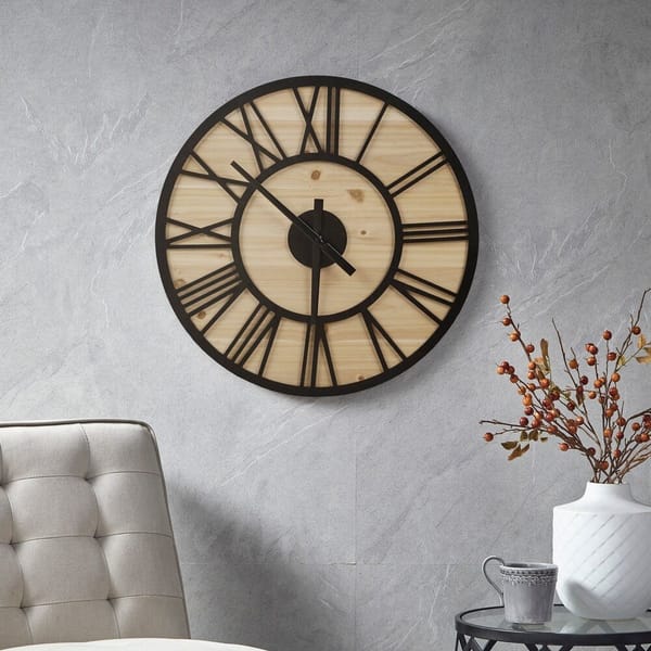 Mason 23.6 Wood Wall Clock
