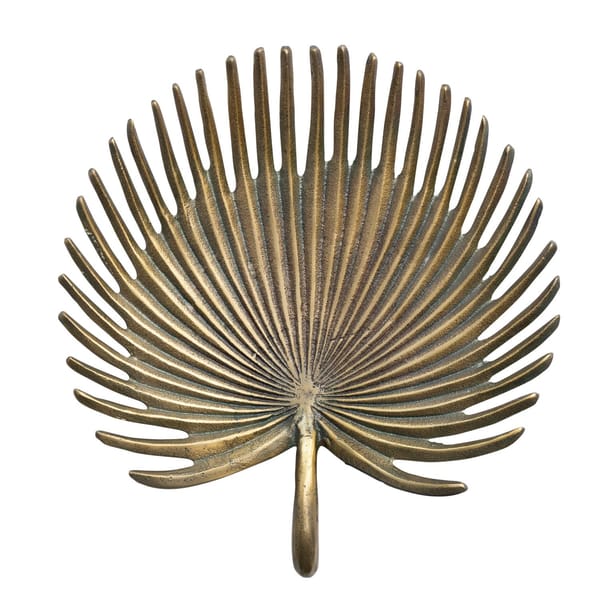 Palm Frond Brass Tray