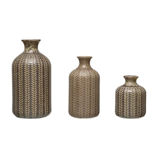 3 Piece Ceramic Vase Set