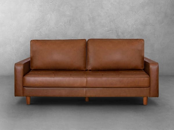 Holloway Mid Century Moden Leather Couch