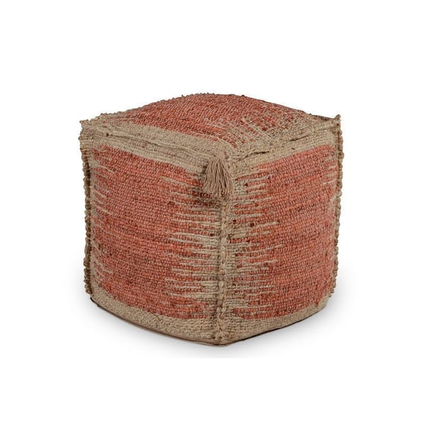 Jafar Square Handwoven Jute Pouf