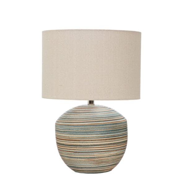 Large round stoneware lamp