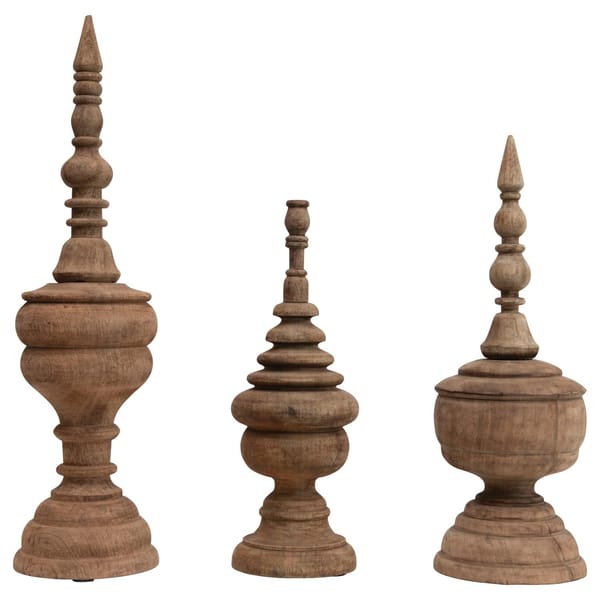 Hand turned finials