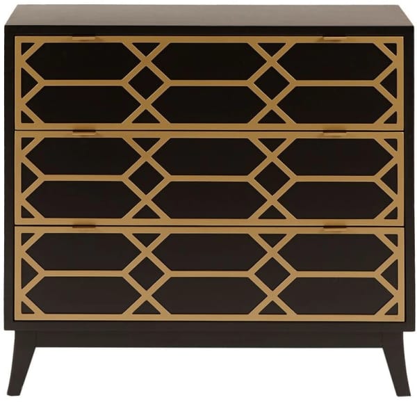 Martina Gold Lattice Accent — Black