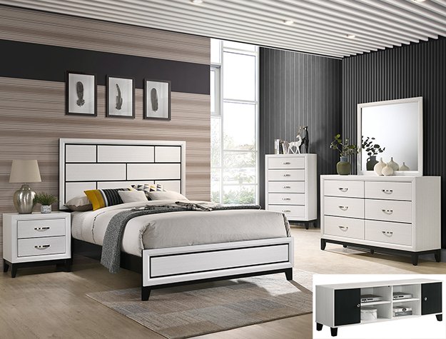 Akerson: Chalk Queen 5PC Bedroom Set